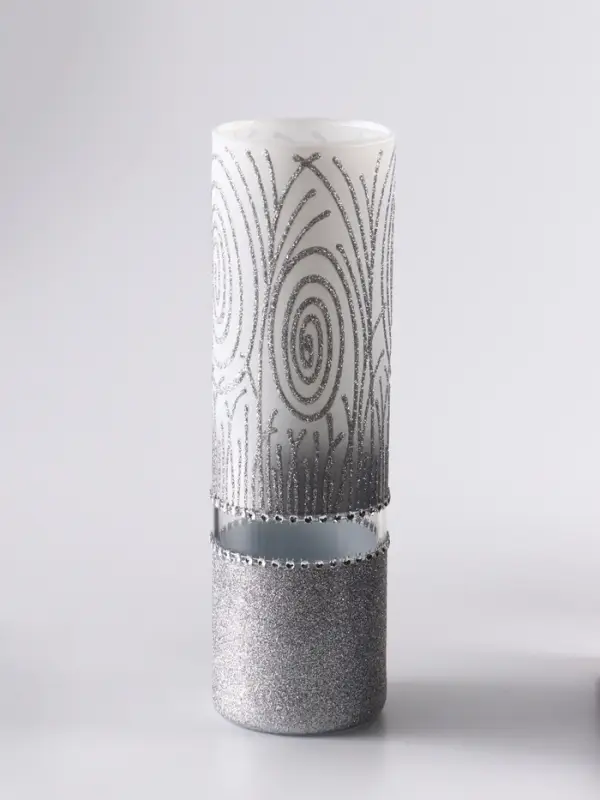 Ваза «Соблазн», прямая, h=26 см, стекло, бело-серебристая Ваза «Соблазн», прямая, h=26 см, стекло, бело-серебристая