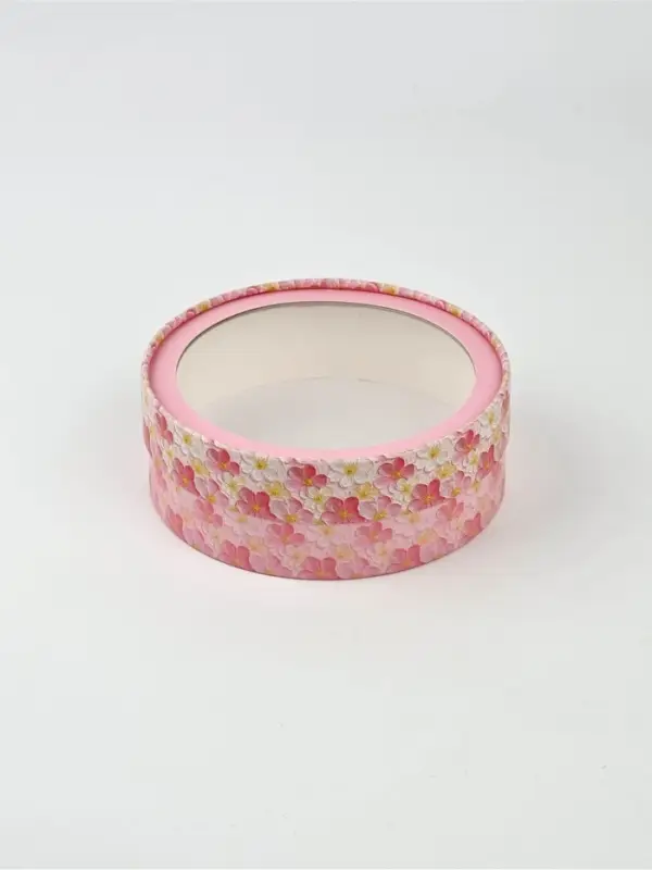 Коробка подарочная тубус с окном &laquo;Розовые цветы&raquo;, 16&times;16&times;5 см