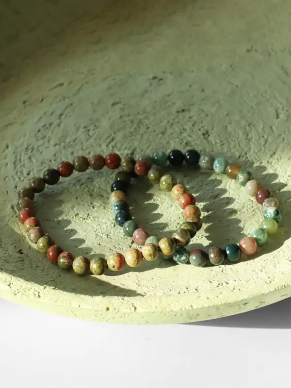 Набор браслетов из бусин&laquo;Яшма и Унакит&raquo;, 2 шт. шар №6