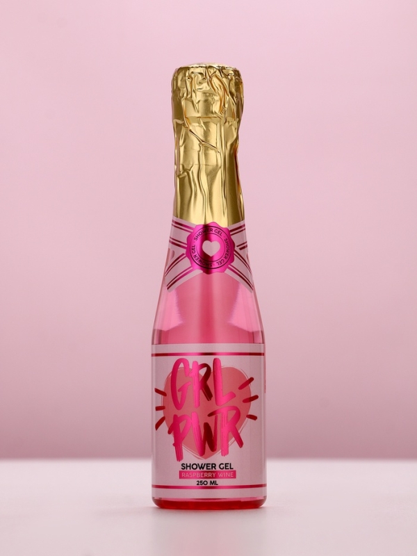 Гель для душа во флаконе шампанское GRL PWR, 250 мл, Новый Год Гель для душа во флаконе шампанское GRL PWR, 250 мл, Новый Год