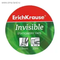 Клейкая лента канцелярская, 18 мм х 20 метра, ErichKrause Invisible, матовая, незаметная, цена за 1шт.