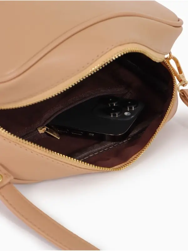 Сумка женская кросс-боди TEXTURA на молнии, 22&times;8&times;17 см, бежевая
