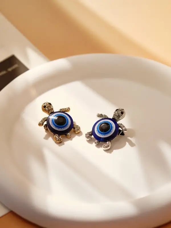 Брошь-оберег &laquo;Черепашка. Глаз Фатимы&raquo;, синий, МИКС