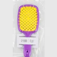 Расчёска массажная, широкая, вентилируемая, 8.5&times;20.5&plusmn;1 см, сиреневая, жёлтая