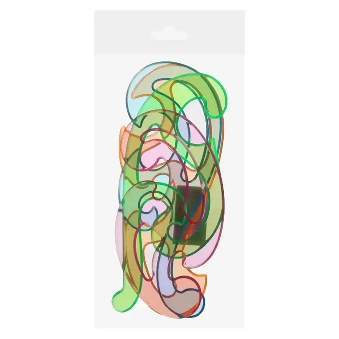 Набор лекал Calligrata, 4 штуки, прозрачные, цветные, МИКС