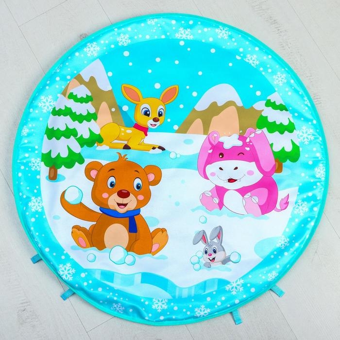 Развивающий коврик «Зимние игры», с пианино, круглый, голубой Развивающий коврик «Зимние игры», с пианино, круглый, голубой