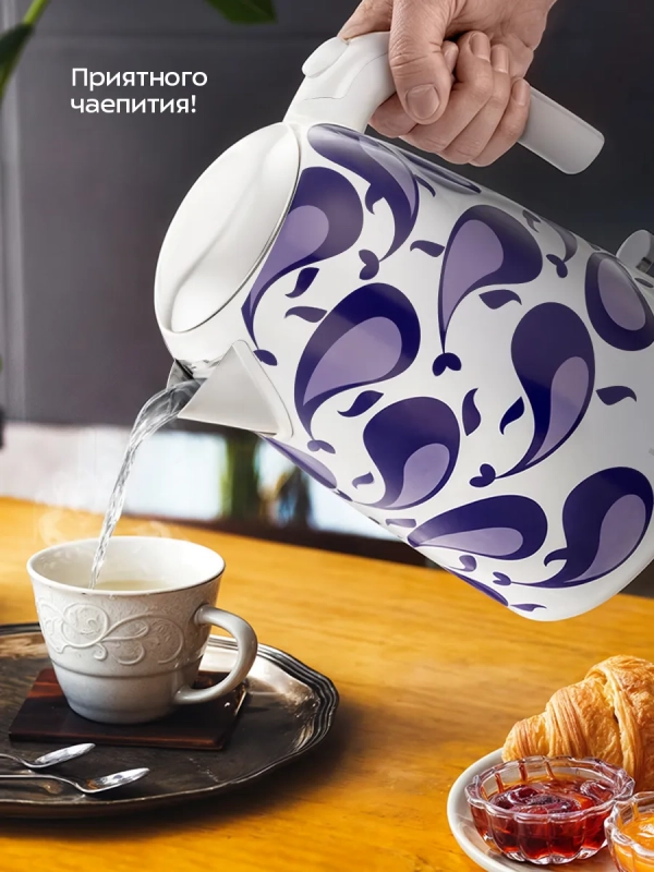 Чайник электрический металлический КТ-6768 - 1.7 л