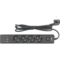 Удлинитель Power Cube, 4р/1.9м выкл.,3USB, 3.5кВт,16А,,3x1,0 черн(PC-7B-2M)