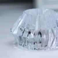 Светодиодная свеча LED "Свеча в чаше" от батареек 3хLR1130, прозрачный 6х6х4 см