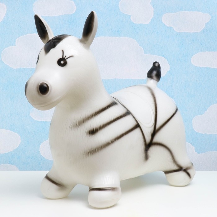 Игрушка - прыгун детская  Игрушка - прыгун детская "Зебра" резиновая надувная, 49х24см, черно-белая