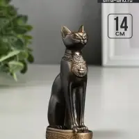 Фигурка гипс &laquo;Кошка египетская&raquo;, бронза, 7&times;14&times;5 см