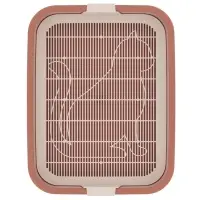 Туалет для кошек &laquo;Мур-мяу&raquo;, 33&times;25&times;7 см, с сеткой, пластик, цвет коралловый