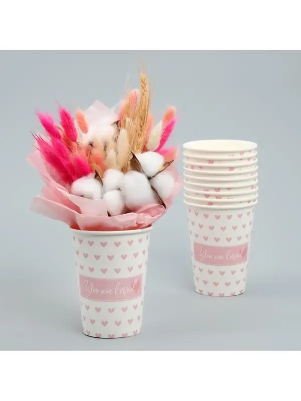 Стакан для цветов влагостойкий &laquo;Сердца&raquo;, 400 мл