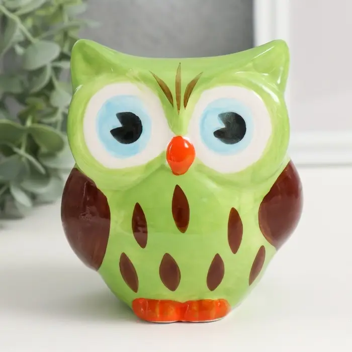 Копилка для денег &laquo;Филин арбузик&raquo;, керамика, 10.6&times;9.5&times;11.8 см
