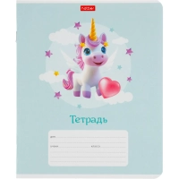 Тетрадь школьн 12л А5ф КОСАЯ лин,скоб,м.кар,Крылатые единорожки,ассор,91376
