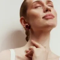 Серьги акрил &laquo;Стиль&raquo;, круг, бордовые в золоте