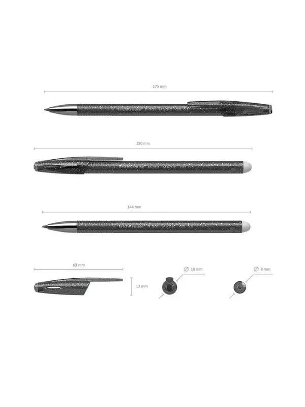 Ручка гелевая стираемая ErichKrause R-301 Magic Gel узел 0.5 мм, чёрная