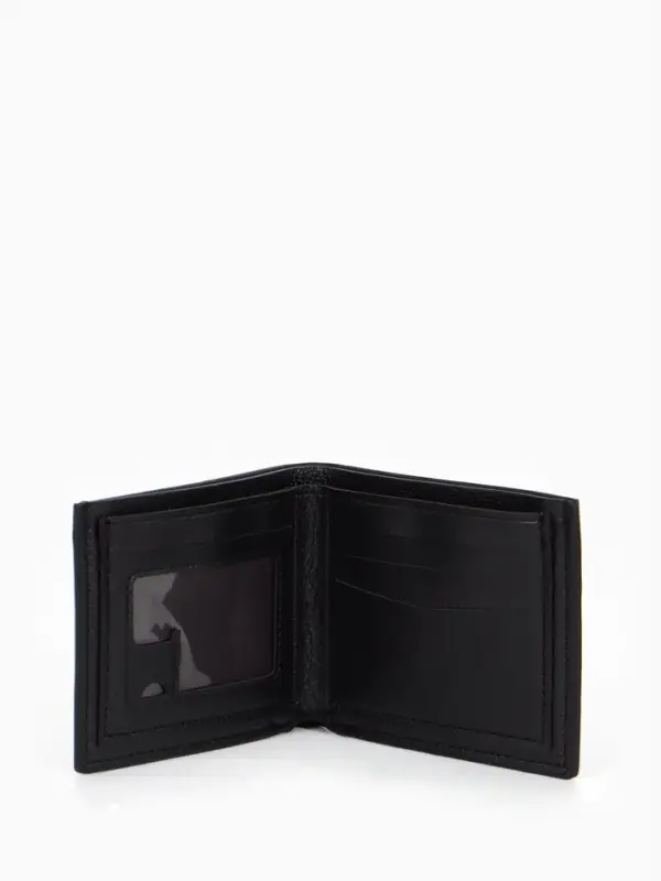 Портмоне мужское без застёжки, отдел для купюр, монет и карт, чёрное