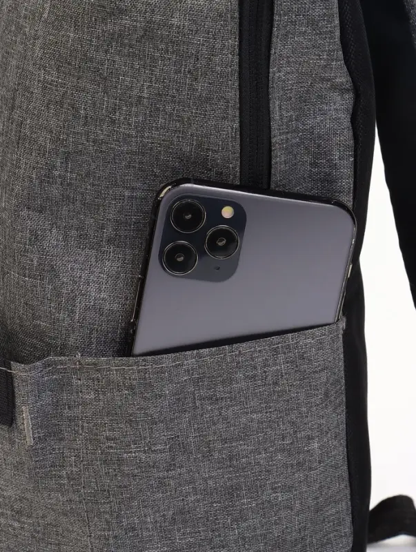 Рюкзак молодёжный на молнии, водонепроницаемый, с карманами, размер 22&times;12&times;35 см, серый