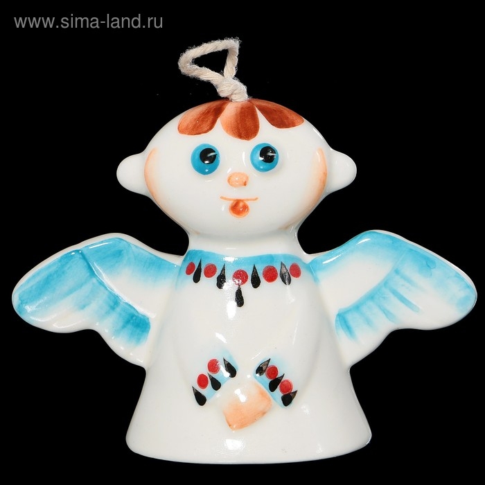 Колокольчик фарфоровый  Колокольчик фарфоровый "Ангел", авторская роспись, 8 см