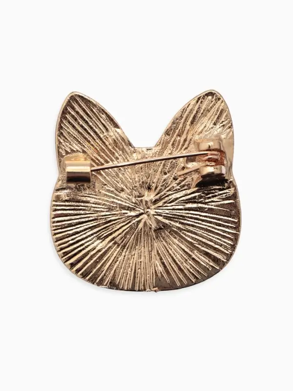 Брошь &laquo;Кошечка&raquo;, цветочный узор, цветная в золоте