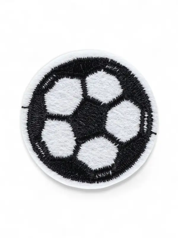 Термоаппликация &laquo;Футбольный мячик&raquo;, d=3 см, белая, чёрная