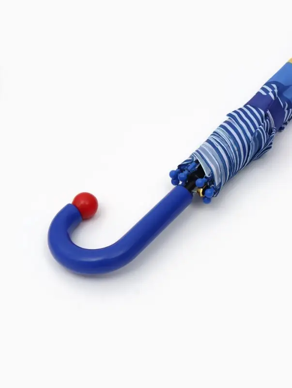 Зонт-трость детский п/авт R43/50 П/Э ДИНОЗАВРИКИ ручка-крюк синий пакет