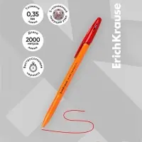 Набор шариковых ручек ErichKrause R=301 Orange Stick, 4 цвета, узел 0.7 мм, оранжевый корпус