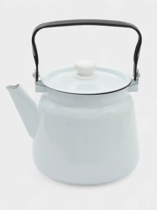Чайник, 3.5 л, эмалированная сталь, белый