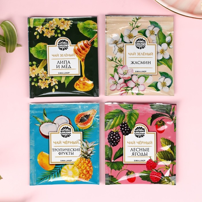 Чай в конверте «Счастья и любви», 7,2 г ( 4 шт. х 1,8 г), Чай в конверте «Счастья и любви», 7,2 г ( 4 шт. х 1,8 г),