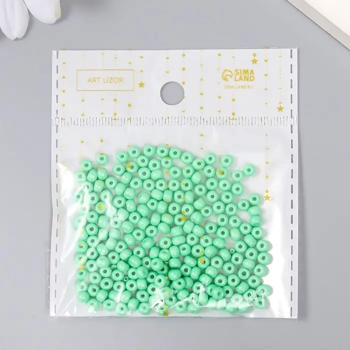 Бисер стекло 6/0  Бисер стекло 6/0 "Серо-зелёный" 15 гр