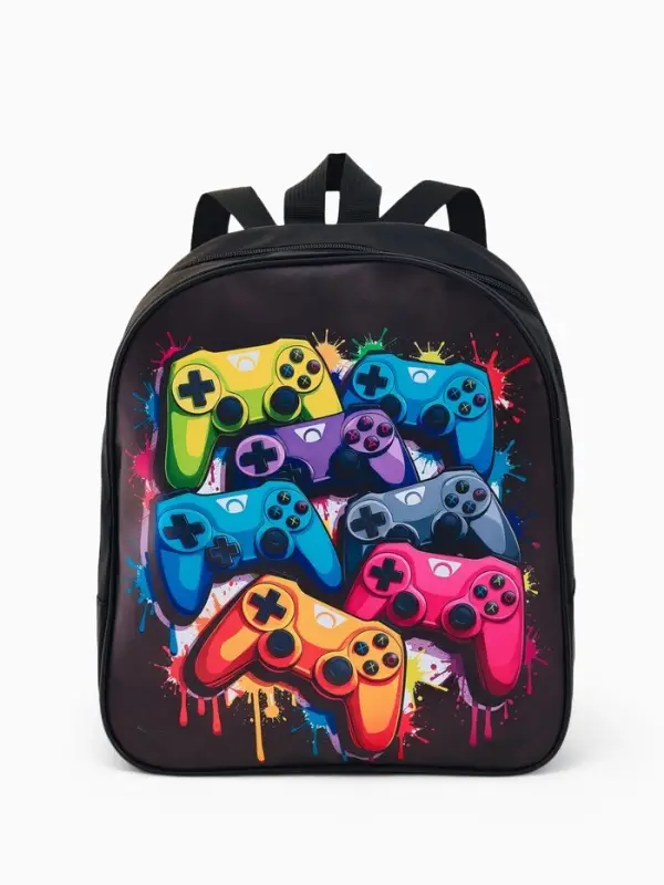 Рюкзак детский 27*10*30, отд на молнии, игры черный Рюкзак детский 27*10*30, отд на молнии, игры черный