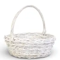 Набор корзин 3 шт ИВА 40x40x17 35х35x13 30х30x11 см ПЛЕТ ручка h=20/18/16 см бел