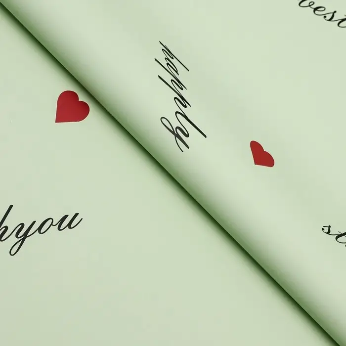 Пленка для цветов матовая, «Пожелания», 58×58 см, зелёный