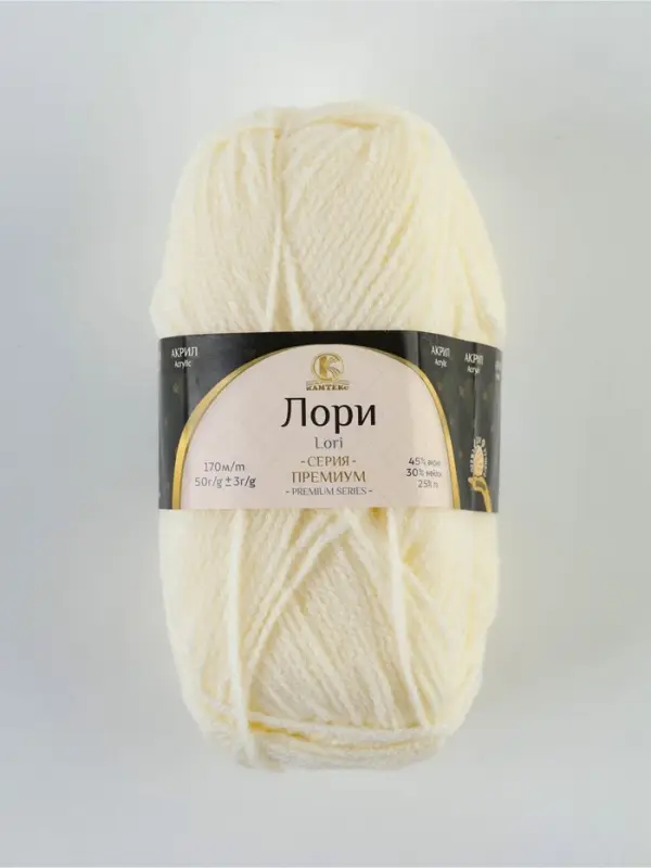 Пряжа &laquo;Лори&raquo; 45% Акрил, Нейлон 30%, ПЭ 25% 170 м/50 г ( 205 белый)