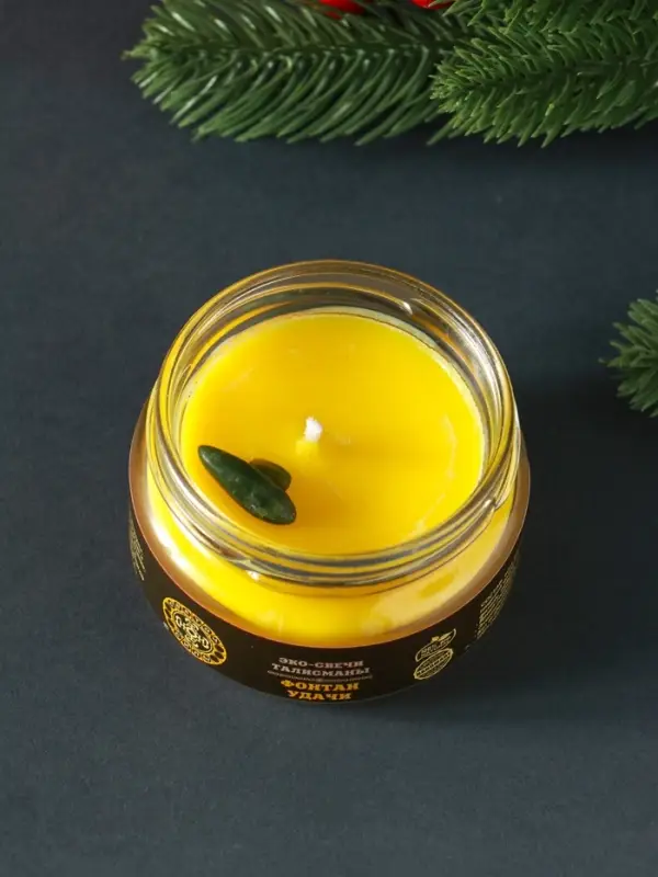 Свеча-эко магическая &laquo;Фонтан удачи&raquo;, из натурального воска, 7&times;5 см