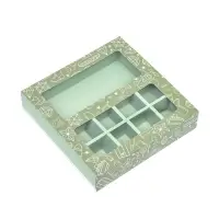 Коробка для 8 конфет шоколад, с окном, &laquo;Военный стиль&raquo; 17.7&times;17.8&times;3.8 см