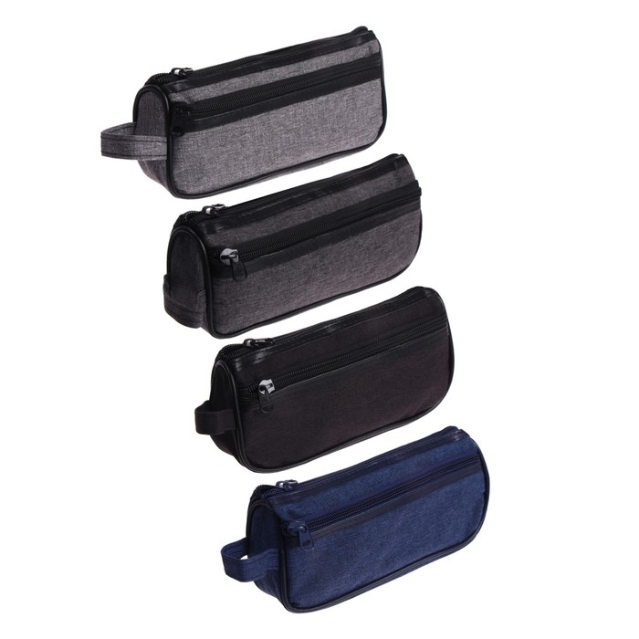 Пенал школьный на молнии Calligrata Пенал школьный на молнии Calligrata "Джинс", 2 отделения, МИКС