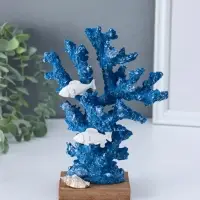 Сувенир полистоун "Рыбки у синих кораллов" 6,5х14х19,5 см