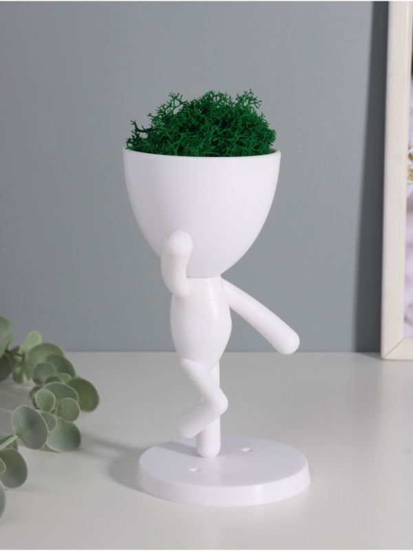 Кашпо пластиковое Кашпо пластиковое "Мистер Грин" 16*10*8,5 см белый