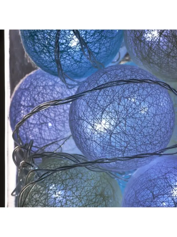 Гирлянда &laquo;Нить&raquo; 5 м с насадками &laquo;Клубки пастельные&raquo;, IP20, прозрачная нить, 20 LED, свечение белое, 220 В