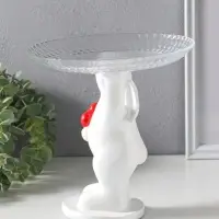 Копилка для денег с прозрачной подставкой для мелочей &laquo;Кролик&raquo;, полистоун, 22&times;21 см