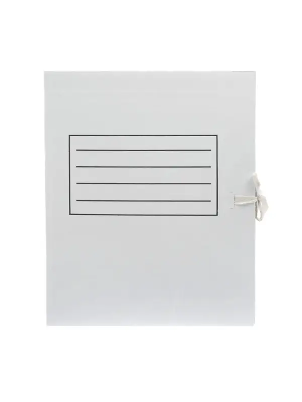 Папка архивная с завязками Calligrata, микрогофрокартон, 100 мм, до 900 л, белая