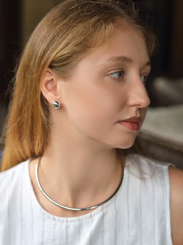 Чокер «Обруч» на шею, цвет серебро