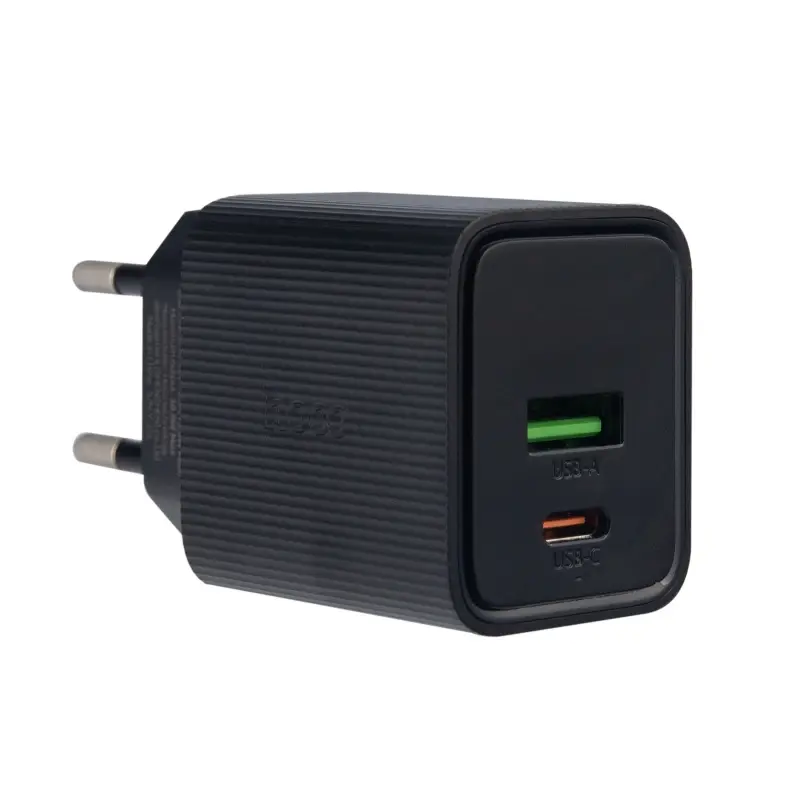 Переходник сетевого зарядного устройства на Type-C PD30W + USB QC3.0  CS84A HOCO черный