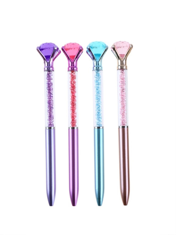 Ручка шариковая-прикол МИКС Кристал со стразами