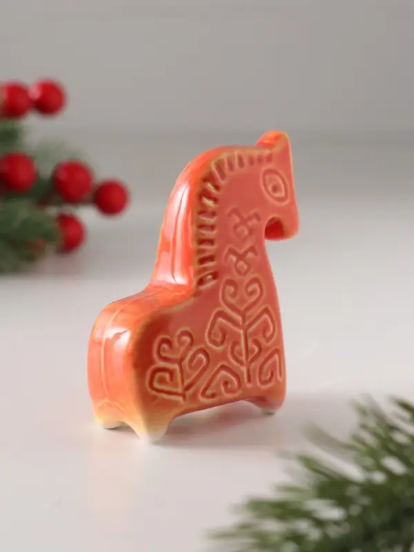 Фигурка фарфор «Конь Древо - славянский символ», эффектарная глазурь, 7 см Фигурка фарфор «Конь Древо - славянский символ», эффектарная глазурь, 7 см