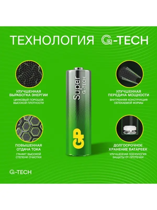 Батарейка алкалиновая GP Super, AA, LR6-40BOX, 1.5 В, набор, 40 шт.