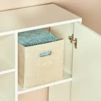 Короб стеллажный тм VETTA ЛЁН, полиэстер, 25х25х25см, бежевый