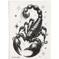 Татуировка на тело &laquo;Скорпион&raquo;, 12.5&times;20.7 см, чёрная